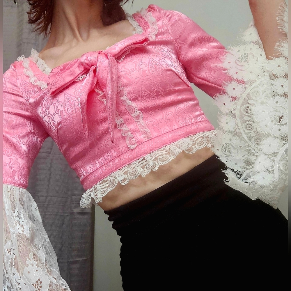 Sugar Thrillz: Princess Perfection Tapestry Lace Trim Top Size XS NWT Dolls Kill